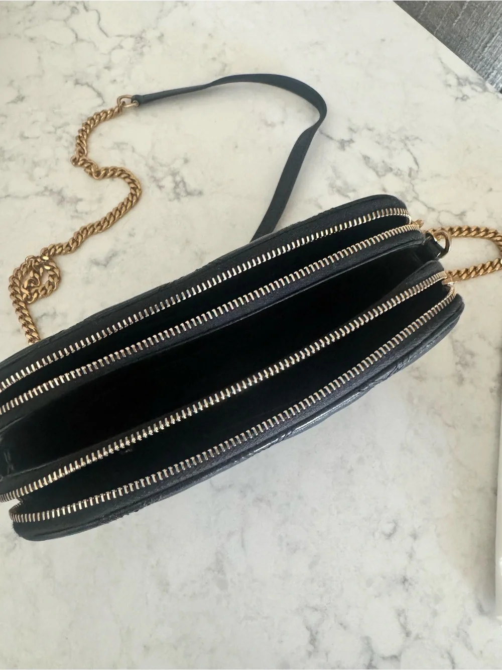 Saint Laurent YSL Becky Mini Black Quilted Leather Crossbody Bag